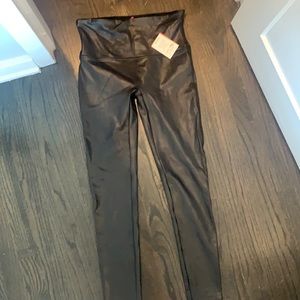 Faux leather Spanx leggings